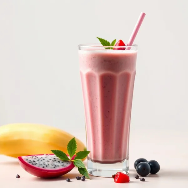 Batido Refrescante de Fruta Dragón y Leche de Arroz