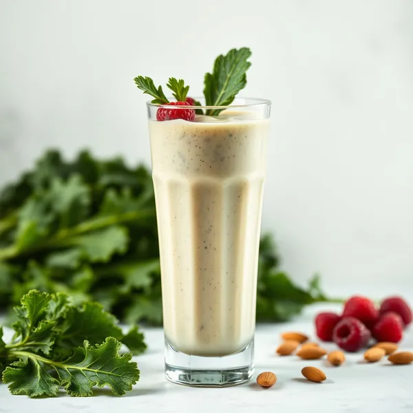 Smoothie Rafraîchissant au Chou Frisé, Amande et Lait de Coco