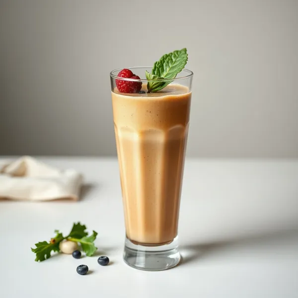 Erfrischender Grüner Kohl Eiskaffee Smoothie