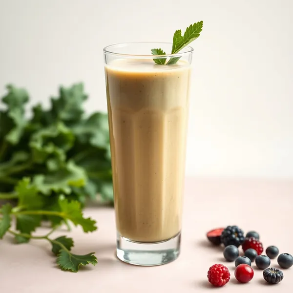 Smoothie Refrescante de Couve e Leite de Ervilha