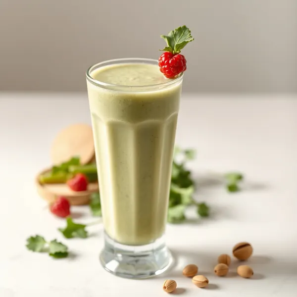 Batido Refrescante de Col Rizada y Leche de Pistacho