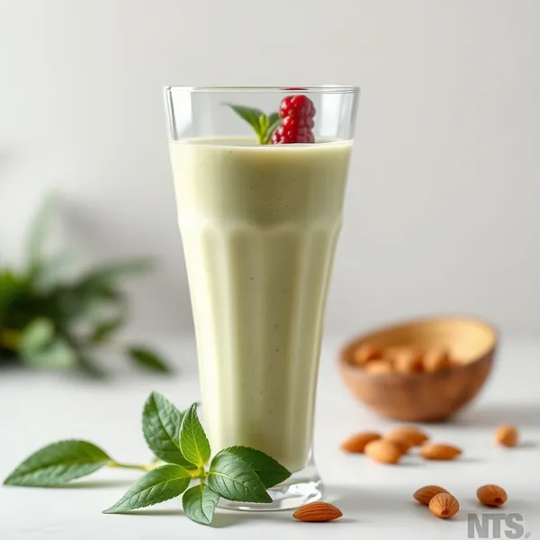 Smoothie Rinfrescante al Matcha, Mandorla e Latte di Cocco