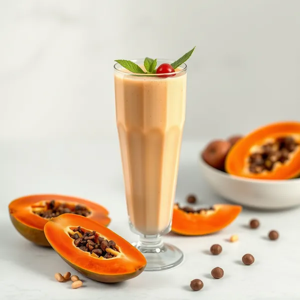 Refreshing Papaya Hazelnut Milk Smoothie