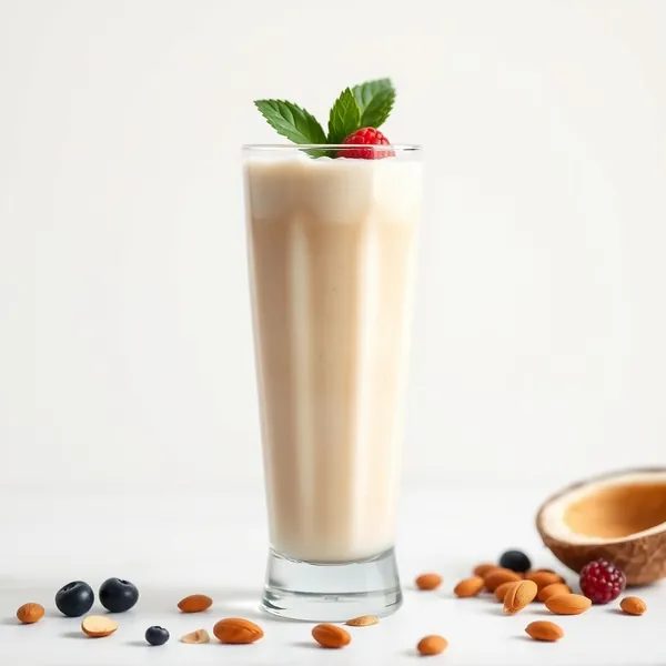 Erfrischender Erdnussbutter-Mandel-Kokosmilch-Smoothie