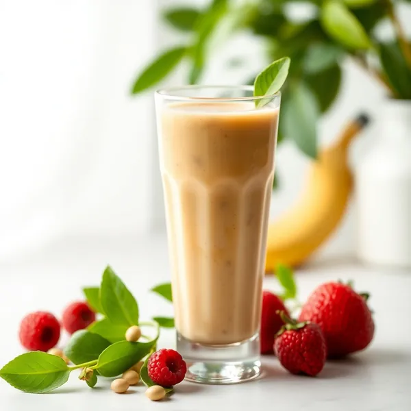 Smoothie Rafraîchissant au Beurre de Cacahuète et Lait de Pois