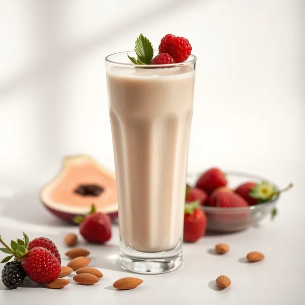 Smoothie Refrescante de Proteína em Pó e Leite de Amêndoas