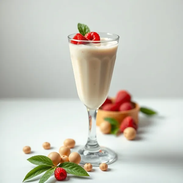 Smoothie Rafraîchissant de Protéine en Poudre et Lait de Macadamia
