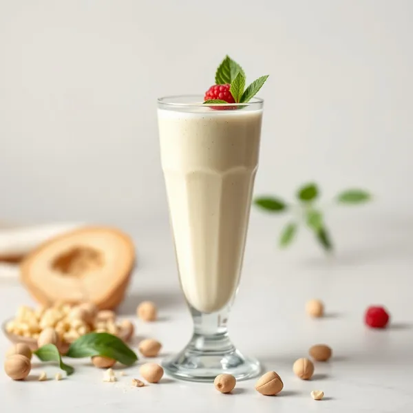 Erfrischender Proteinpulver-Pistazienmilch-Smoothie