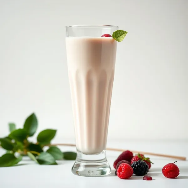 Erfrischender Smoothie aus Dinkelmilch und Proteinpulver