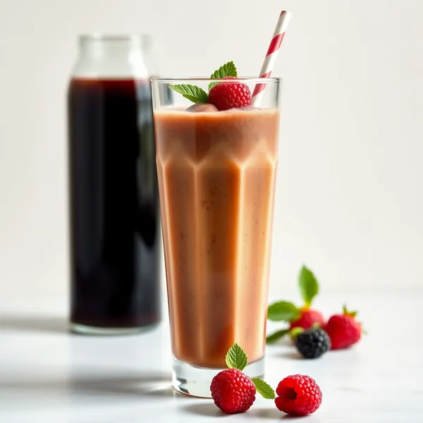 Smoothie Refrescante de Café Frío con Frambuesa