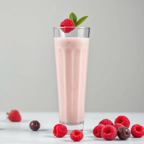 Smoothie Rafraîchissant aux Framboises et Lait de Riz