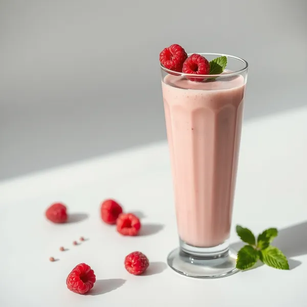 Batido Refrescante de Frambuesa y Leche de Espelta