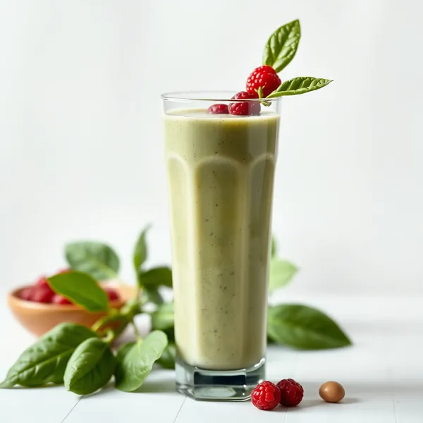 Batido Refrescante de Espinacas y Leche de Macadamia
