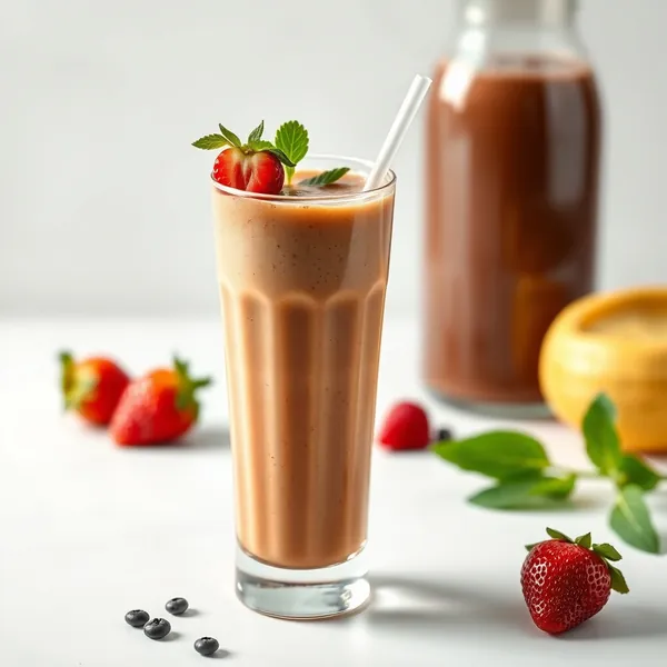 Batido Refrescante de Café Frío con Fresas
