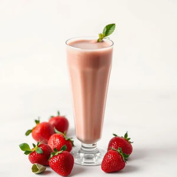 Smoothie Refrescante de Morango e Leite de Cannabis