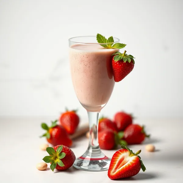 Erfrischender Erdbeer-Macadamia-Milch-Smoothie