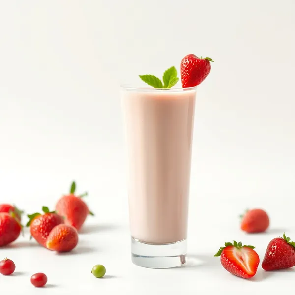 Erfrischender Erdbeer-Erbsenmilch-Smoothie