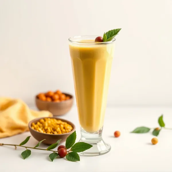 Smoothie Rafraîchissant au Lait de Curcuma et Pistache