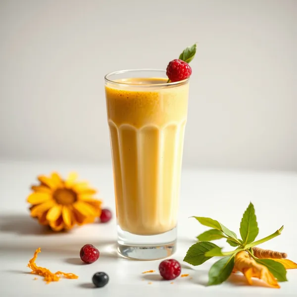 Smoothie Rafraîchissant au Lait d'Épeautre et Curcuma