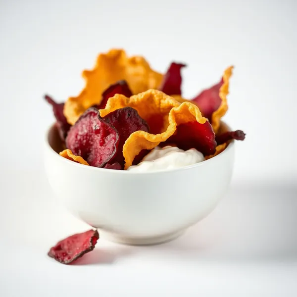 Chips de Remolacha con Crema Agria y Cebolla