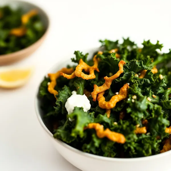 Chips de Kale con Sabor a Cebolla y Crema Agria