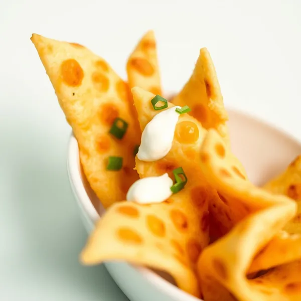Chips de Pita con Crema Agria y Cebolla