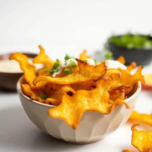 Chips de Plátano con Crema Agria y Cebolla