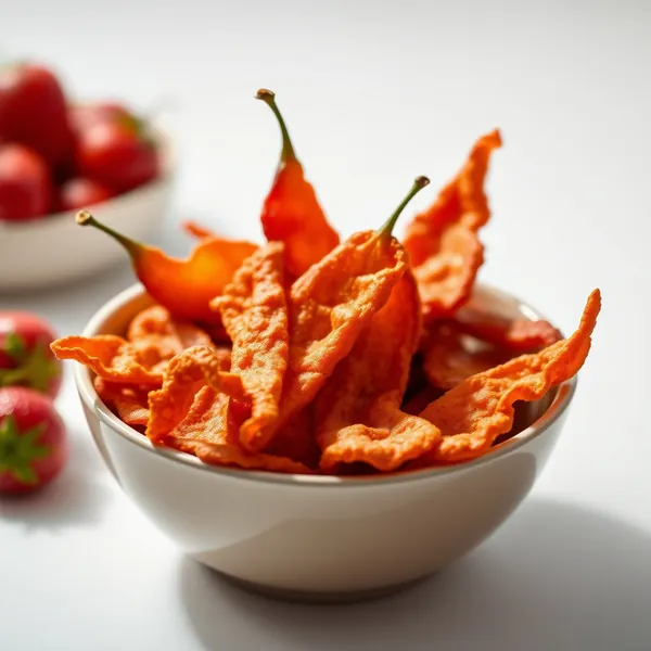 Chips de Morango Picantes com Pimenta