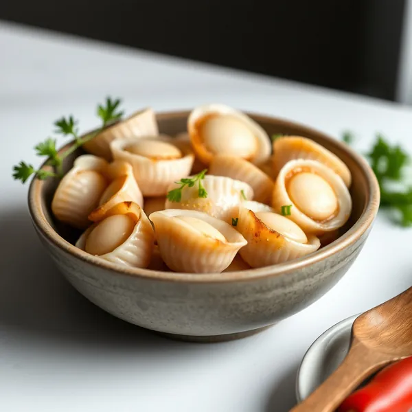 Dampfgaren Jakobsmuscheln