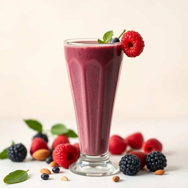 Smoothie Sem Açúcar de Açaí, Amêndoa e Leite de Coco