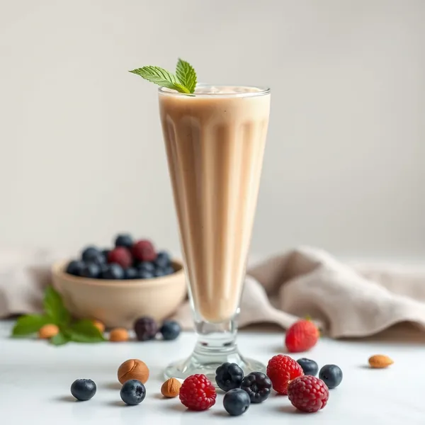 Batido Sin Azúcar de Mantequilla de Almendra y Leche de Avellana