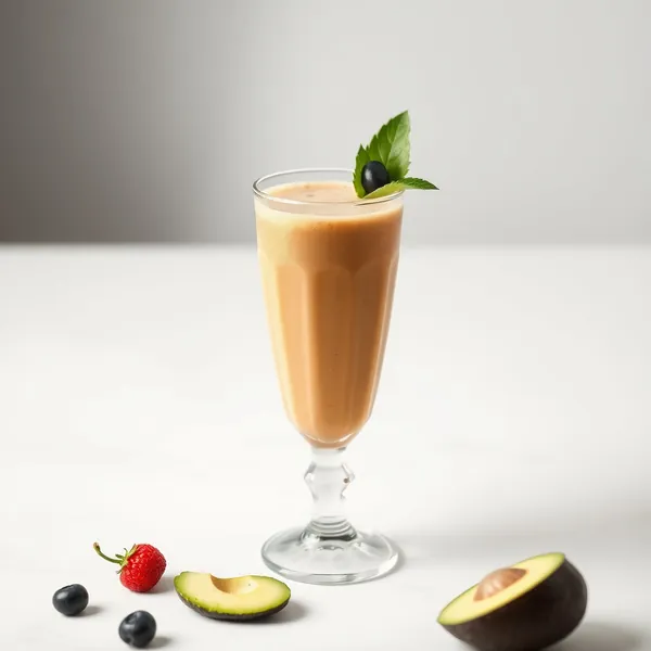 Smoothie au Café Froid et Avocat Sans Sucre