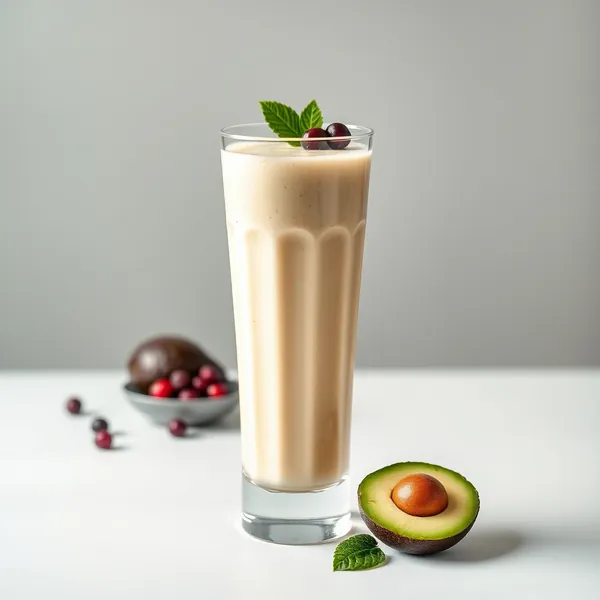 Smoothie Sem Açúcar de Abacate e Leite de Cânhamo