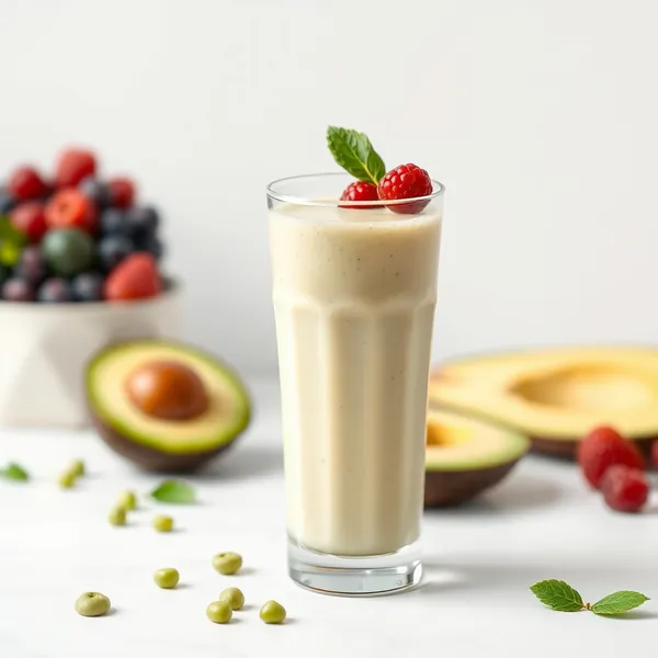 Smoothie Sem Açúcar de Abacate e Leite de Ervilha