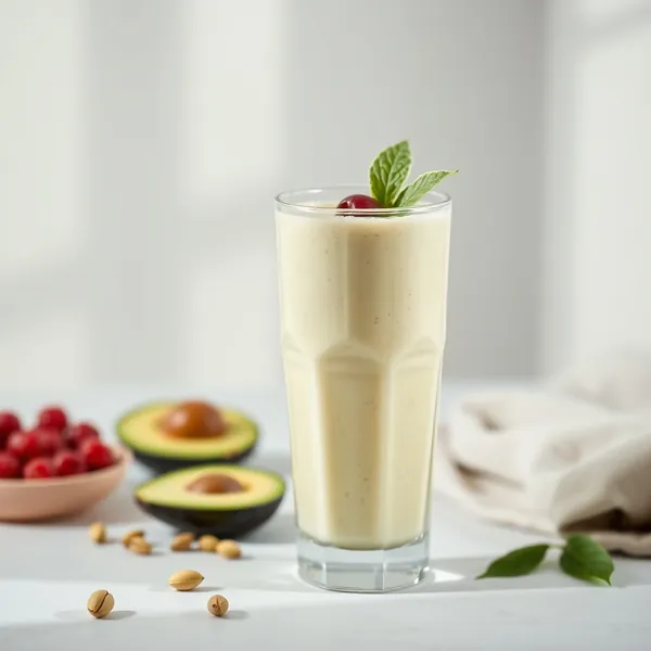Batido Sin Azúcar de Aguacate y Leche de Pistacho