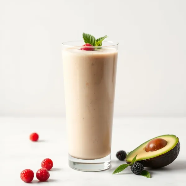 Zuckerfreier Avocado-Dinkelmilch-Smoothie