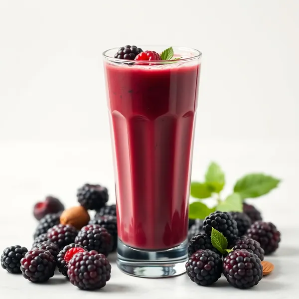 Smoothie Sem Açúcar de Amora e Leite de Amêndoa