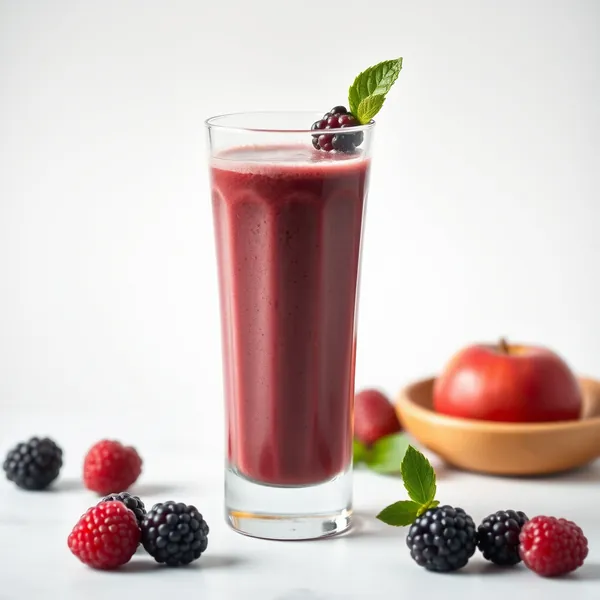 Smoothie de Suco de Amora e Maçã Sem Açúcar
