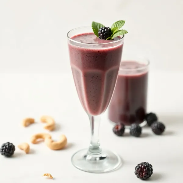 Smoothie Sem Açúcar de Amora e Leite de Caju