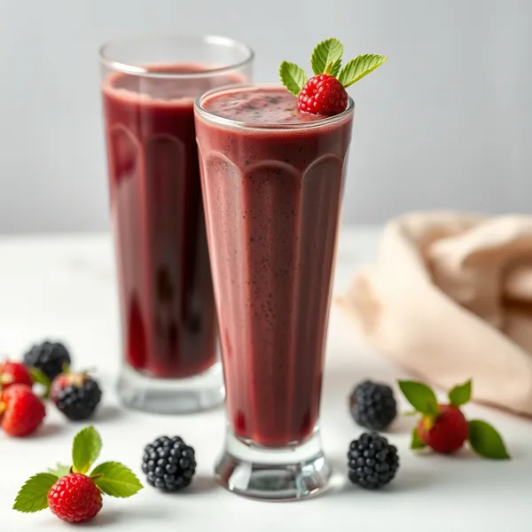Smoothie de Café Frio com Amoras Sem Açúcar