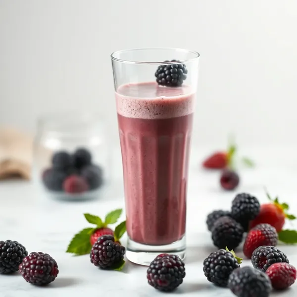 Smoothie de Iogurte Grego com Amoras Sem Açúcar