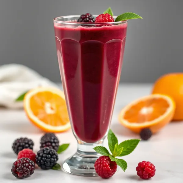 Smoothie de Suco de Laranja e Amora Sem Açúcar