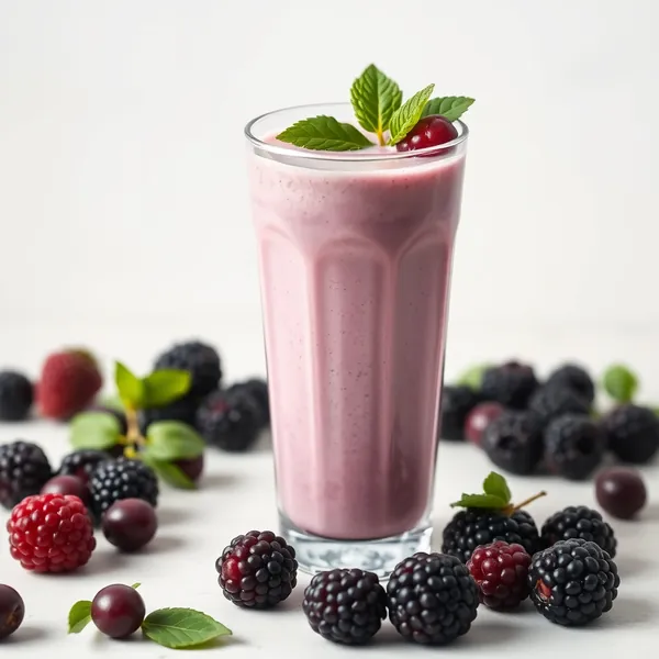 Batido Sin Azúcar de Mora y Leche de Guisante