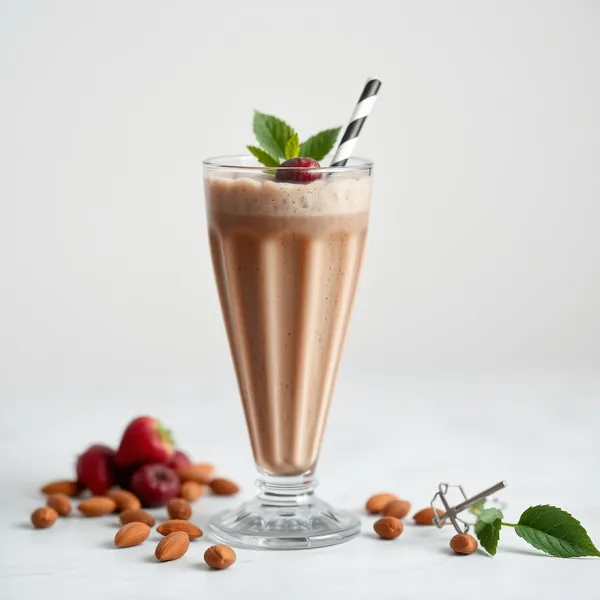 Smoothie de Cacau em Pó Sem Açúcar e Leite de Amêndoa