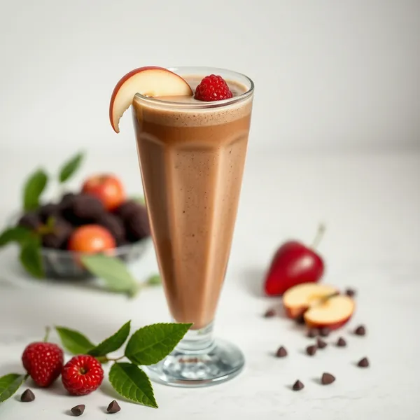 Smoothie de Cacau em Pó Sem Açúcar e Suco de Maçã