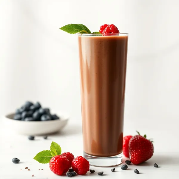 Smoothie de Cacau em Pó Sem Açúcar e Água de Coco
