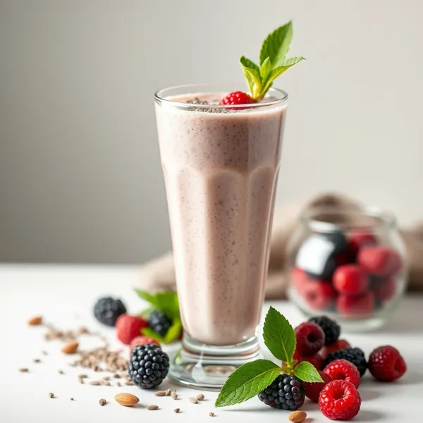 Batido Sin Azúcar de Semillas de Chía y Leche de Almendra