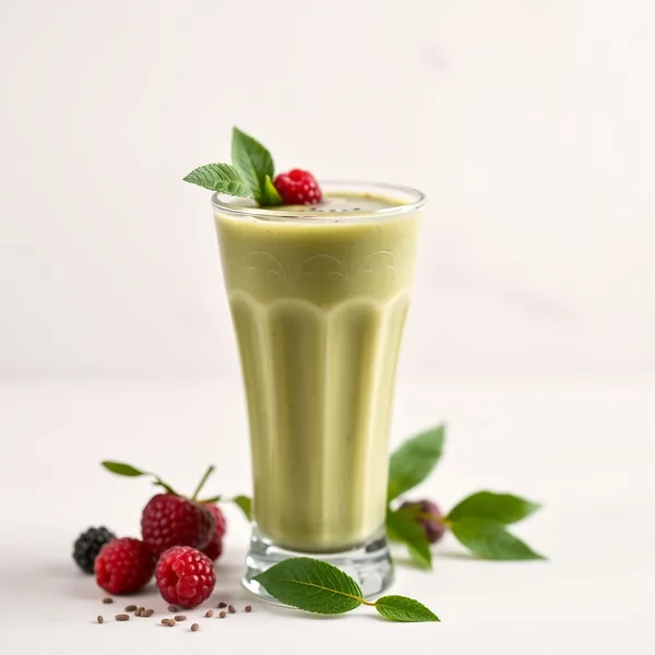 Smoothie Sans Sucre de Graines de Chia et Thé Matcha