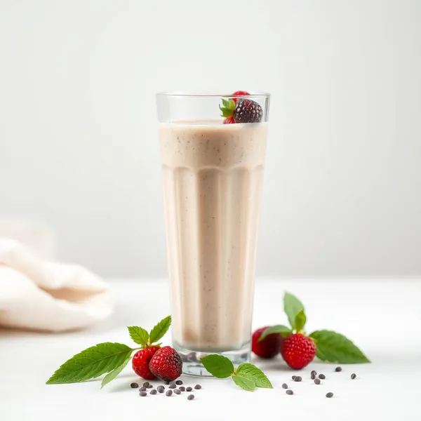 Smoothie di Latte di Riso Senza Zucchero con Semi di Chia