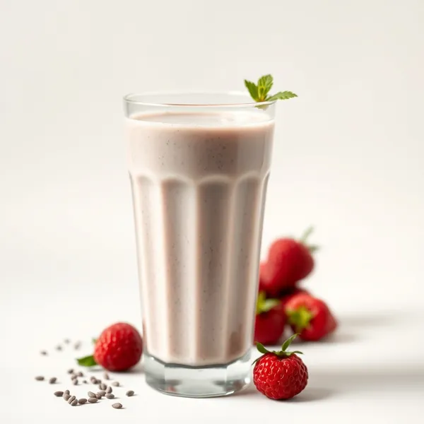 Smoothie Sans Sucre de Graines de Chia et Lait de Soja